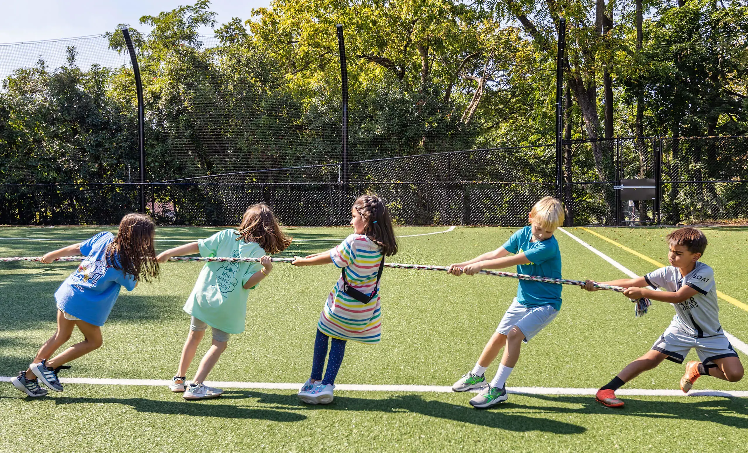 Students playing tug-of-war