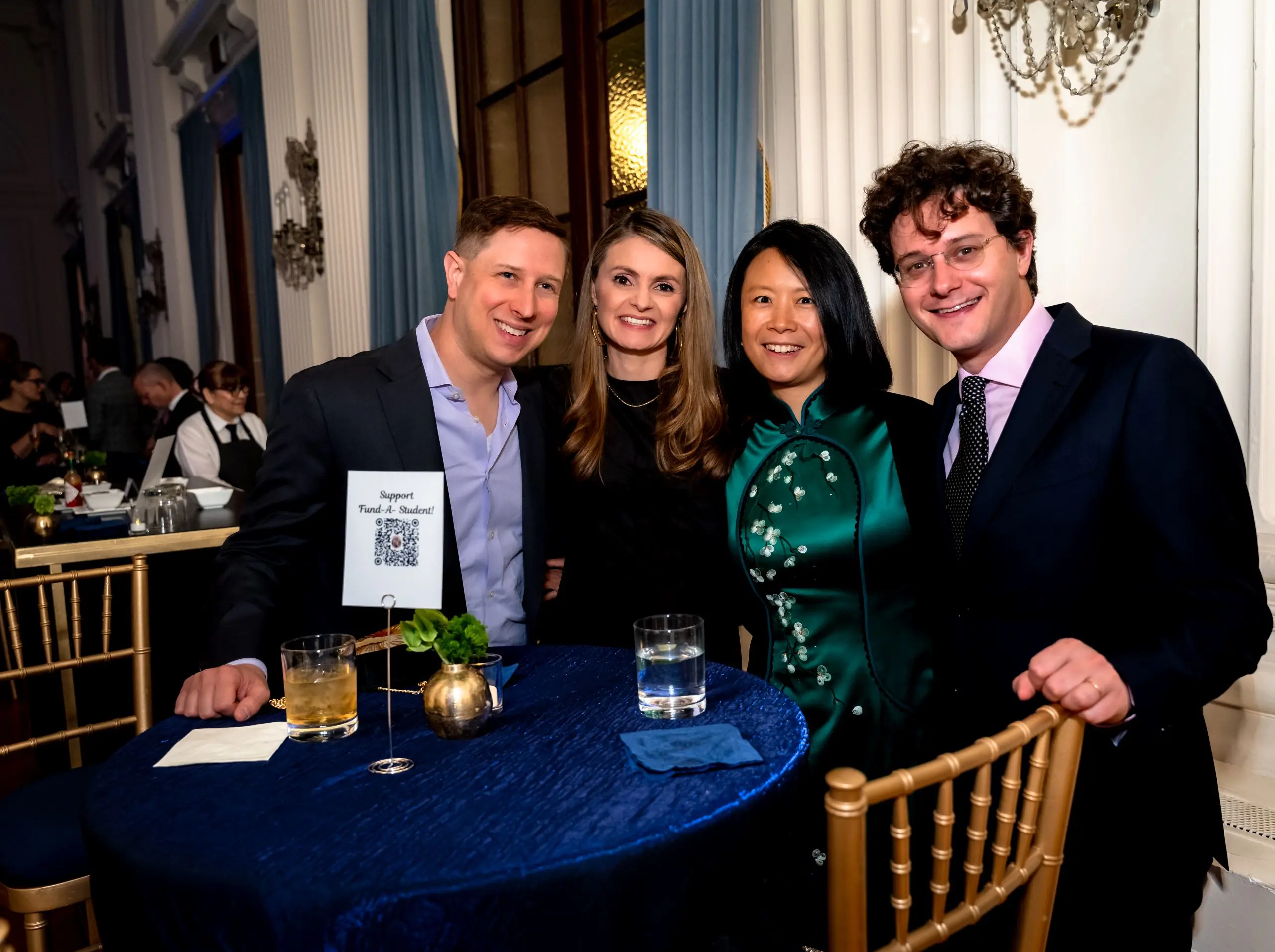 Donors in front of a table