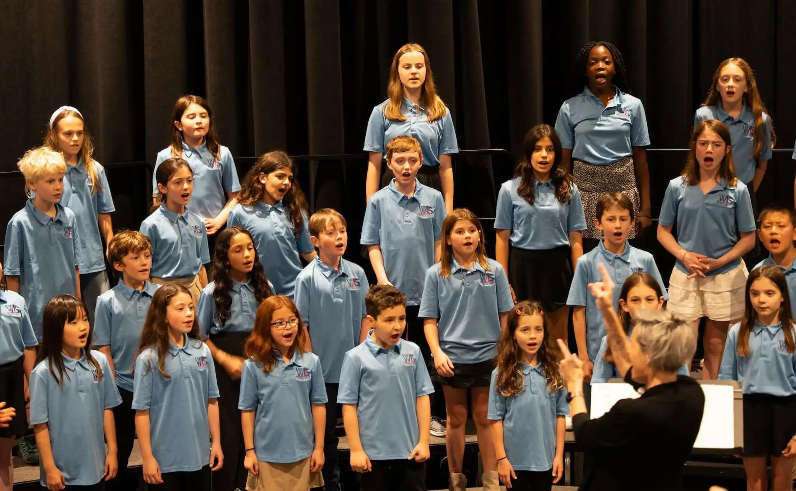 Students singing in choir