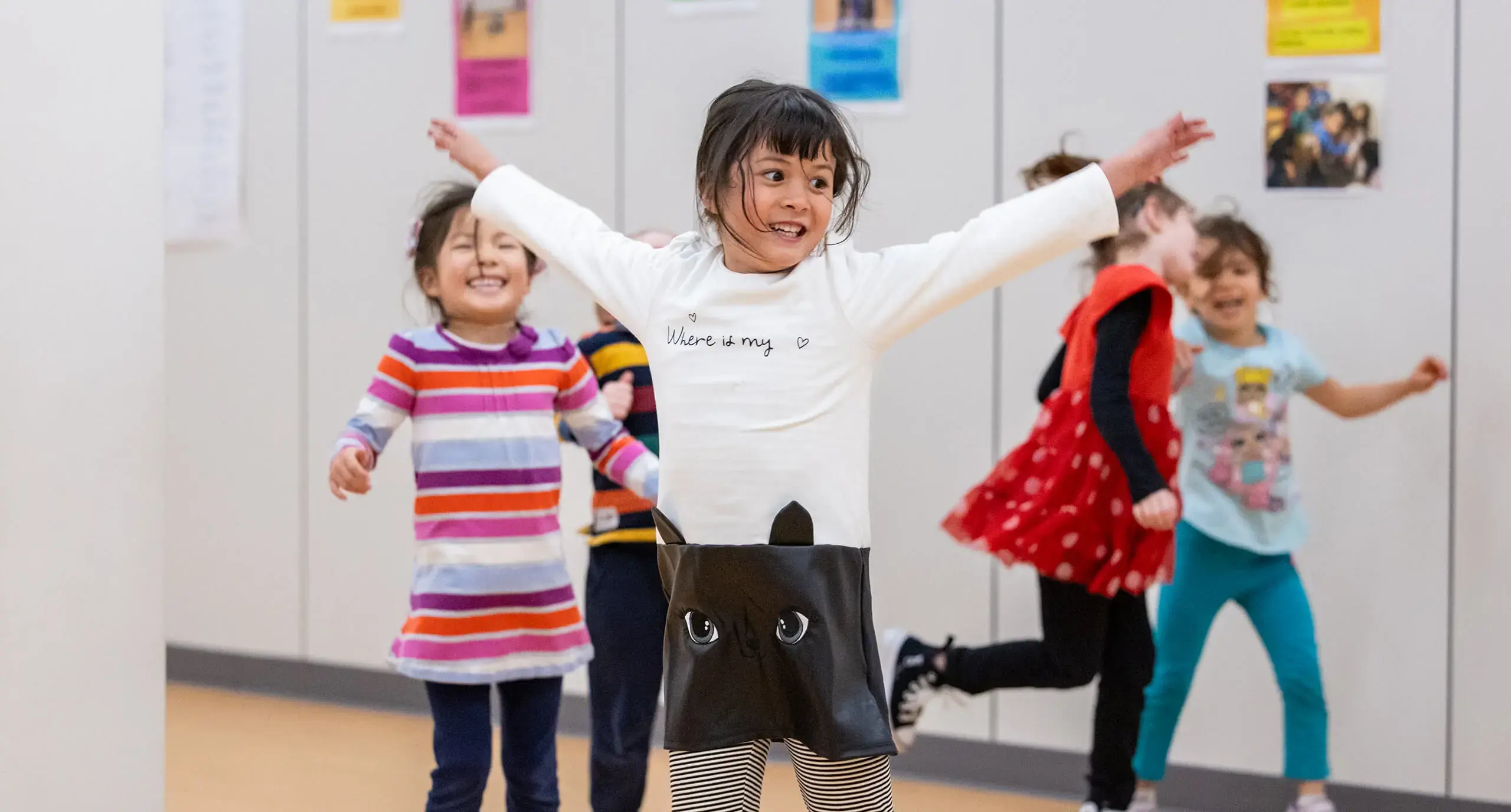 children jumping with excitement