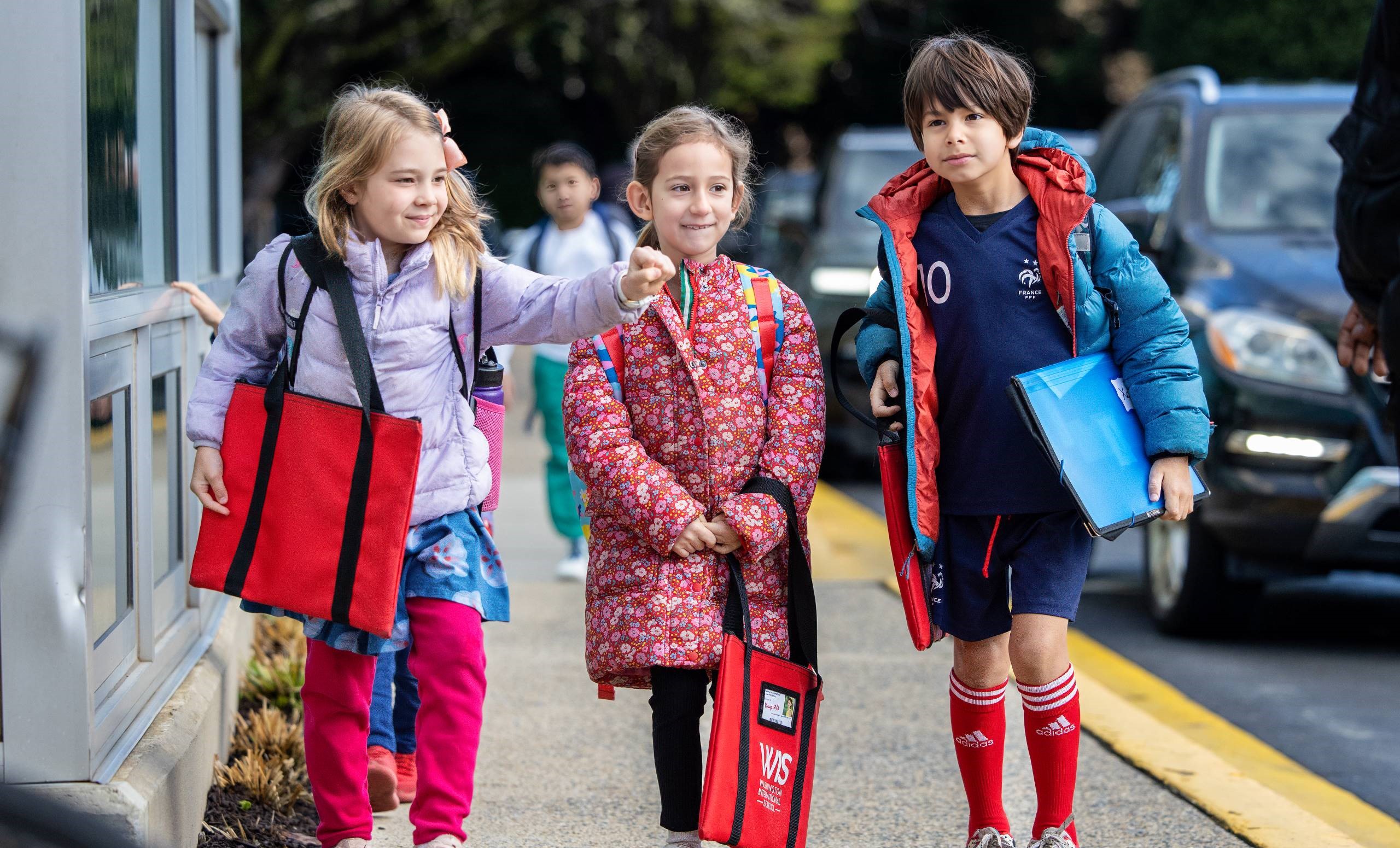 Children arriving at school