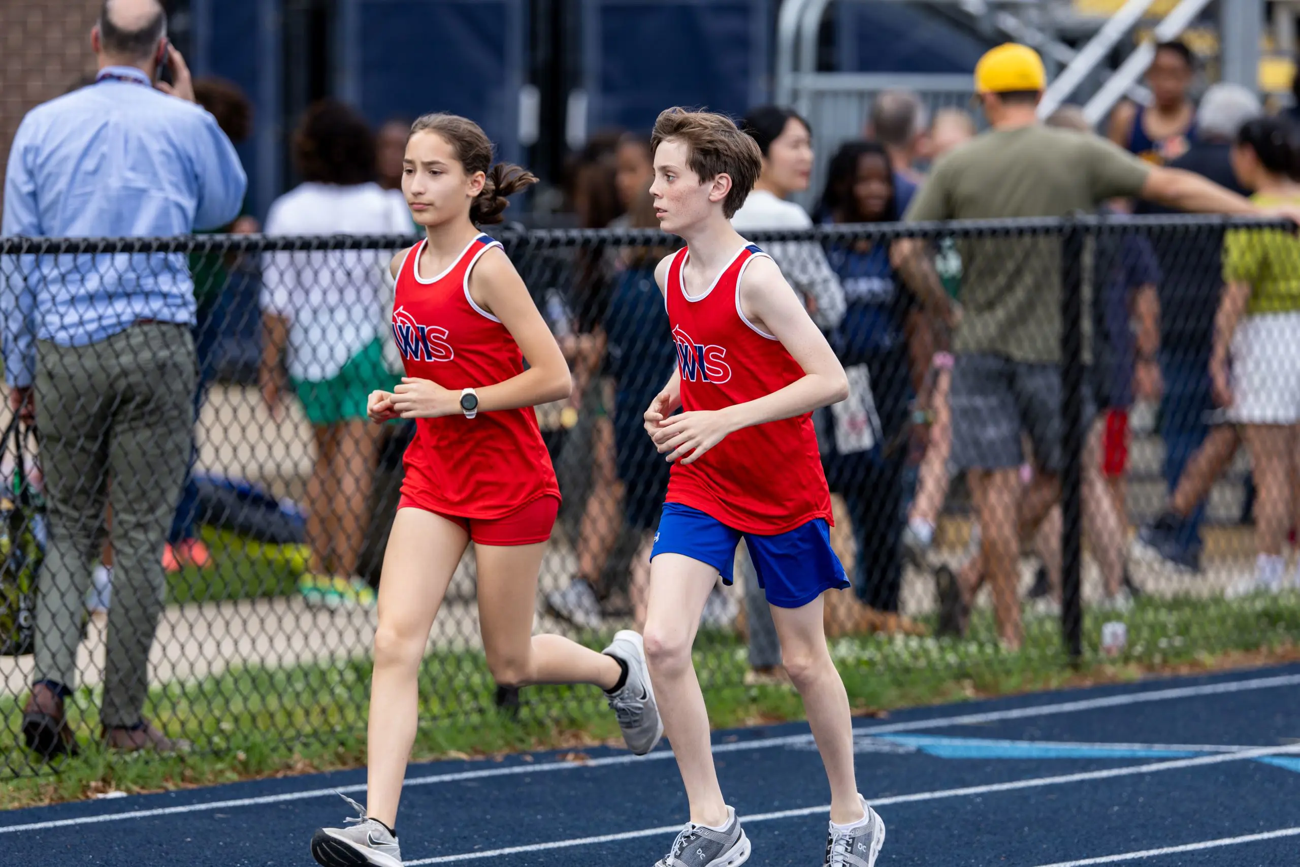 Distance runners on track